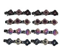 CHILDWEET Hair Barrettes Random Color 8pcs with Shiny Rhinestones Decor Women Assorted Colour Duckbill Hair Clips, Chic Appearance for Engagements and Birthdays