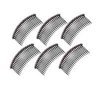 CHILDWEET Hair Side Combs Convenient Insert Comb 6pcs Plastic Purple for Women Rhinestone Decorative Hair Accessories Stylish Vintage Design for Wedding and Home Use