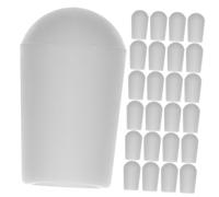 CHILDWEET Hanger End Protective Caps 5mm Round Plastic Covers Wire Hook Tip Protector for Clothes Hangers White Screw Cover Sleeves 100pcs for Wardrobe and Laundry Rack