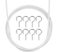 CHILDWEET Hanging Wire for Curtains Kit 2 Sets, 2 X 6.56 Flexible Curtain Cable with PVC and Metal, 8 Screw Eyes and 8 Hooks for Ceiling or Wall Mounting