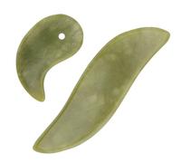 CHILDWEET Jade Gua Sha Scraping Board Face Scraping Board 2Pcs Natural Stone Facial Massager for Promoting Blood Circulation Skin Beauty Elderly Family Use