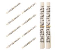 CHILDWEET Jewish Mezuzah Scroll Traditional Kosher Doorpost Scripture 10pcs 2.95x0.39 Inch Hebrew Paper Roll for Easy Placement at Home