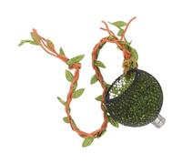 CHILDWEET Jumping Spider Hide Accessories Tiny Jumping Spider House Metal Black with Artificial Plant Vines and Leaves Arboreal Habitats