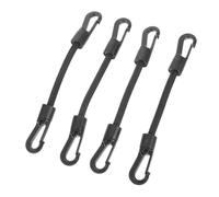CHILDWEET Kayak hook rope 6-inch black elastic buckle straps with carabiner, 4pcs multi-function hook ropes for daily life use and outdoor boating accessories