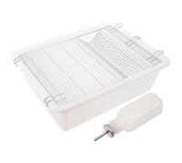 CHILDWEET Laboratory Grade Mouse Breeding Cage with Wire Mesh Lid and Buckle, Heat Resistant and Steam Sterilizable Vivarium Cage for Small Animal Research and Academic Facilities