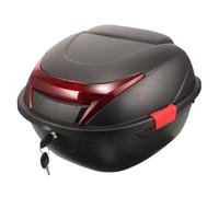 CHILDWEET Large Capacity Motorcycle Tail Box Reinforced Base and Binding Straps, Universal Motorbike Rear Storage Case for Helmet and Touring, Matte Black Rear Seat Bag for Motorcycles Random Color