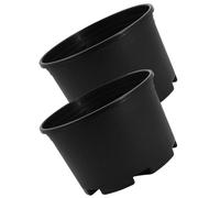 CHILDWEET Large Plant Pots with Modern Visual Representation with Drainage Holes 2pcs Portable Black Plant Containers Simple Design for Garden Decoration and Home Gardening