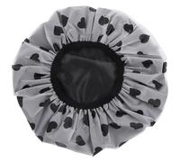 CHILDWEET Large Shower Cap Not Easy to Fall for Women with Double-layer Satin and Peva Waterproof Material, Heart-shaped Design Portable Bathing Accessory for and Curly Hair