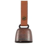 CHILDWEET Leather Strap Copper Bear Bell Pendant Loud Metal Camping Hiking Warning Bell for Outdoor Safety and Anti-lost Use