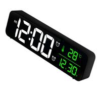 CHILDWEET LED Digital Alarm Clock with Brightness Adjustment and 12 Hours Conversion, Black ABS, Plug-in, Luminous Alarm Clock, Bedroom and Office Use