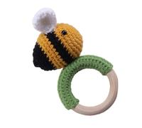 CHILDWEET Little Bee Rings The Bell Wooden Hand Handmade Teething for Toys Months Plaything