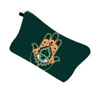 CHILDWEET Makeup Zipper Pouch Evil Eye Pattern Large Cosmetic Storage Water-Repellent Toiletry Bag Metal Zip for Women Travel Organizer