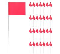 CHILDWEET Marking Flags Multi-functional Use 30pcs for Lawn and Garden Irrigation Red with Steel Poles, Sturdy Pvc Material Will Not Fade or Deform Easily for Surveying and Construction