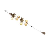 CHILDWEET Metal Copper Wind Chime Decoration with 2 Layers and 6 Alloy Bells, Feng Shui Lucky Gourd Door Hanging Pendant for Indoor Outdoor Garden, Birthday and Festival