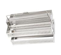 CHILDWEET Microscope Slides Stainless Steel Staining Rack Holder for Biology Lab Glass Slides Positioning
