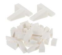 CHILDWEET Mini Triangle Makeup Sponges Beige Sponge Reusable Cosmetic Wedges 40pcs for Precise Application on The Go Touchups for Foundation and Nail Art Supplies