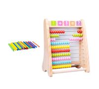 CHILDWEET Multi-functional Wooden Arithmetical Enlightenment for Creative Drawing and Calculation Board Early Math Learning Tool for Preschool Boys and Portable Educational