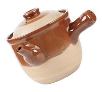 CHILDWEET Old Style Medicine Casserole Pottery Clay Stew Pot 1.5l Capacity Multi-purpose Heat Insulation Traditional Stove Cooking Pot for Herbal Medicine