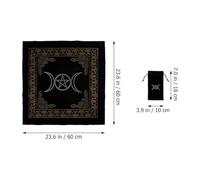 CHILDWEET Pentagram Tarot Card Storage Bag and Velour Table Cloth Set for Divination, 600x600mm, Sturdy Tarot Mat with Drawstring Pouch for Spiritual Readings and Game Accessories