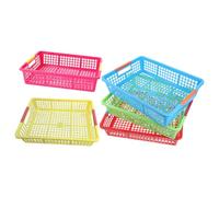 CHILDWEET Plastic Storage Basket Organizer Tray with Modern Stylish Design 5pcs Multifunctional Stackable Baskets Sturdy Pp Material for A4 Paper Files and Fruits Suitable for Home