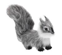 CHILDWEET Plush Squirrel Figurine Realistic Furry Animal Decoration for Desk Home Xmas Tree Adorable Grey Plush Ornament to Brighten Your Space and Celebrate The