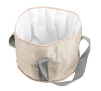 CHILDWEET Portable Foldable Foot Bath Water Bag Insulated Thickened Aluminum Foot Soaking Basin Small Beige Travel Outdoor Spa Bucket for Soaking and Relaxation