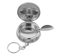 CHILDWEET Portable Metal Ashtray Keychain with Design Mini Pocket Ashtray for Smokers the Go Convenient Cigarette Butt Storage Outdoor Travel Accessory Stylish and Practical