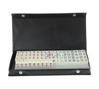 CHILDWEET Portable Mini Mahjong Set for Mahjong Lovers, Lightweight Abs Material with Imitation Leather Case, Easy to Carry Complete Accessories for Home and Parties,