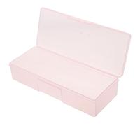 CHILDWEET Portable Nail Kit Organizer Box with Multifunctional Storage Plastic Long Box Shape and Nail Stuff Storage Stylish Pink Design for Manicure Tools for Salon and Home Use