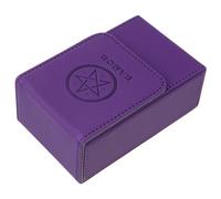 CHILDWEET PU Leather Gaming Cards Storage Box with Magnetic Lid 7.5X5X2Inch Portable Tarot Card Organizer for Fortune Telling