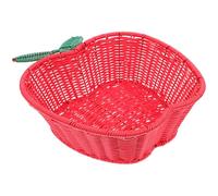 CHILDWEET Red Woven Fruit Basket for Snacks and Small Items, Compact and Portable Storage Basket with Fine Craftsmanship, for Tabletop and Countertop Use