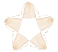 CHILDWEET Reusable Cotton Linen Soap Exfoliating Pouch Mesh Soap Bag with Drawstring 5pcs for Travel Bathing and Shower Storage