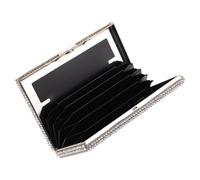 CHILDWEET Rhinestone Small Credit Card Holder Multifunctional Organizer for Men and Women Compact Metal Wallet for Business Cards Driver S License Photocards for Travel and Office Use