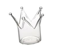 CHILDWEET Set of 3 Crown Decoration Office Decoration Candle Set Candlestick Jewellery Votive Candle Holder Glass Crown Candle Holder Glass with High Borosilicate Content, Transparent