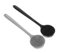 CHILDWEET Silicone Body Scrubber Chic Bath Brush 2pcs with Handle and Hole Design, Effective Cleaning and Massage Effects Suitable for Travel and Families