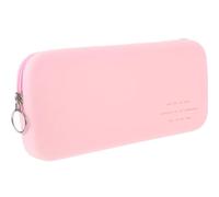 CHILDWEET Silicone Makeup Brush Holder Travel Case for Women with Proper Capacity and Easy to Open or Close Design, Chic Pink Cosmetic Bag for Christmas Festival Storage