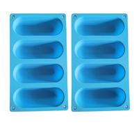 CHILDWEET Silicone Sausage Molds 2Pcs, 4 Cavity Hot Dog Bun Tray, Non-Stick Baking Mold Suitable for BBQ and Home Cooking