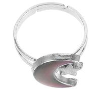 CHILDWEET Silver Costume Color Changing Moon and Star Ring for Women Unique Metal Open Mood Ring with Hypoallergenic Feature for Parties and Daily Wear