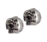 CHILDWEET Skull Ring Watch Flip-Open Cover Finger Watch Retro Elegant Zinc Alloy Display Time Easy to Put on Or Take Off Men and Women Daily Dressing Match