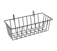 CHILDWEET Small Black Wall-Mounted Iron Wire Hanging Basket, Multi-Function Bathroom and Kitchen Storage Shelf for Shower Supplies and Seasoning Bottles Holder, 1pcs