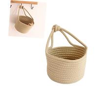 CHILDWEET Solution Khaki Decorative Boys for Rooms Storage Girls Cotton Rope Basket Round Hanging Organizer Cloth Sturdy Wear-Resistant Container Stylish Toys Clothing