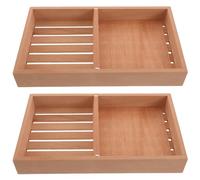 CHILDWEET Spanish Cedar Cigar Humidor Tray Natural Humidity Control 2pcs with Adjustable Wood Dividers Promotes Moisture Distribution, Thick Solid Wood with Bottom Ventilation Gaps