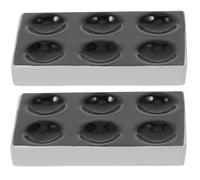 CHILDWEET Spot Plates and 6 Holes for Chemical Reactions 2pcs Ceramic, Smooth Surface and Versatile Design, Black Porcelain Reaction Plates for Scientific Testing Laboratory Experiments