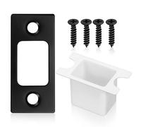 CHILDWEET Stainless Steel Door Strike Plate with Deadbolt Cover Plate and Screws Replacement for Secure Lock Reinforcement Easy Installation with Included Latch Box