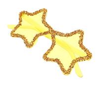 CHILDWEET Star Shaped Sunglasses UV Protection Party Glasses for Adults, Yellow Plastic Frame with Rhinestone Detail for Dances and Summer Vacations