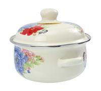 CHILDWEET Thickened Enamel Cooking Pot with Lid, Creative Double Handle Stockpot for Kitchen Use, Non-Stick Household Soup and Noodle Pot Designed to Taste and Sturdy for Festival Cooking