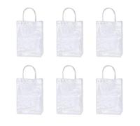 CHILDWEET Tote Bags Stylish Pvc Waterproof and Greater Carrying Capacity 6pcs with Square Bottom Elegant Flower Bouquet and Red Wine Bags for Fashion Items and Groceries