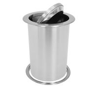 CHILDWEET Trash Can Countertop Embedded Stainless Steel round Lid Built-in Stain and Rust Resistant Garbage Bin and Home and Hotel for Kitchen, Home, Hotel, and Restaurant Use