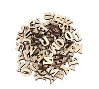 CHILDWEET Unfinished Wooden Alphabet Letters with Precise Cutout in Khaki Colour 50pcs Assorted Styles Wood Discs for Crafts for Wedding and Art Projects, DIY Scrapbooking Decoration