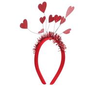 CHILDWEET Valentine's Day Headband with 9 Love-shaped Felt Cloth Hearts, Romantic Red Hair Accessories for Masquerade Parties, Not Easily Fall and Stylish Design